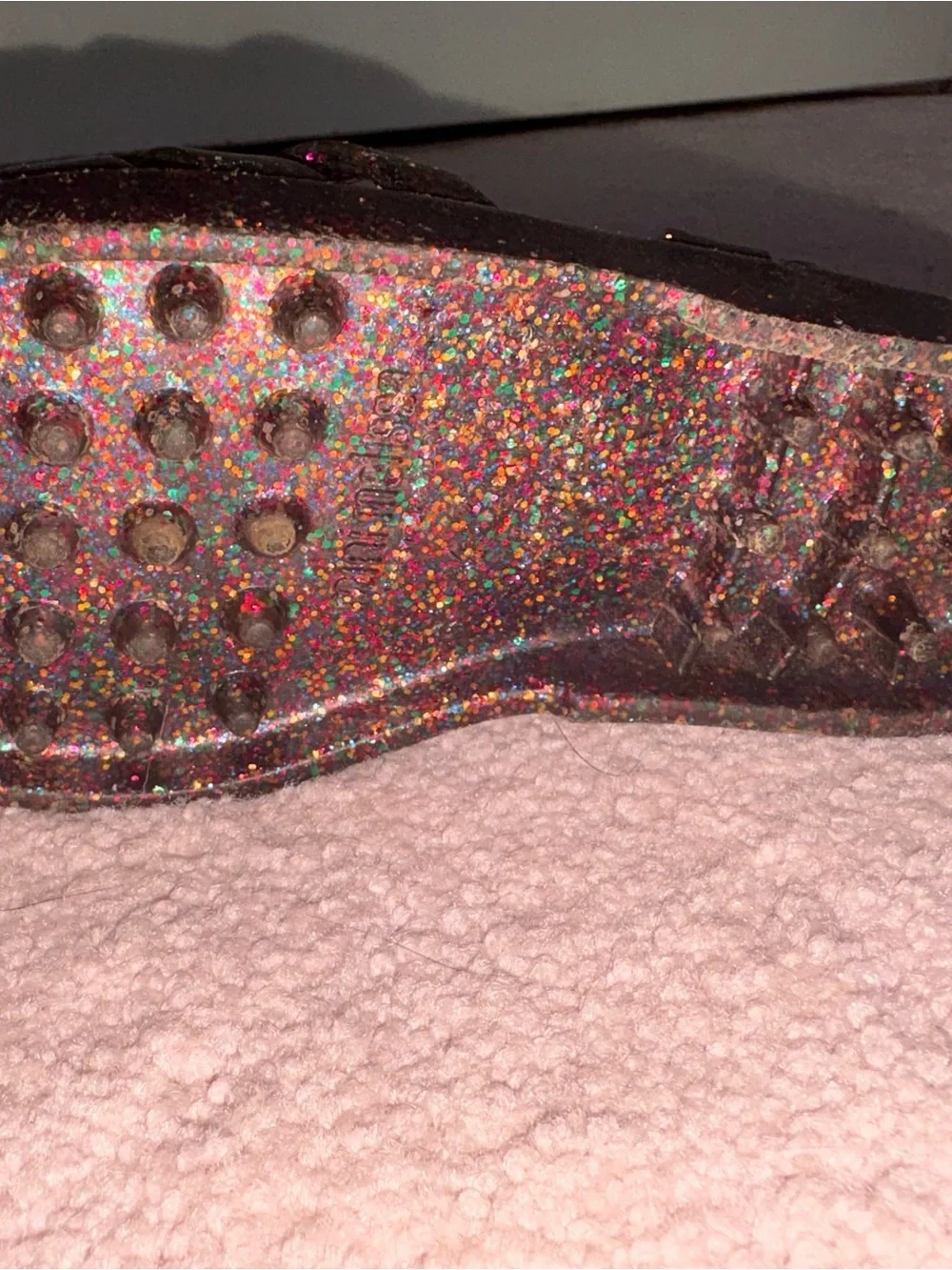 Mini Melissa Glitter Jelly Sandals - Black Multi Glitter